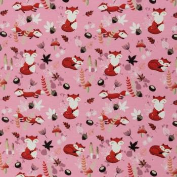 Jersey Baumwolle My little Foxy rosa by Christiane Zielinski 40432 von swafing